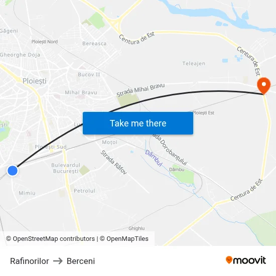 Rafinorilor to Berceni map