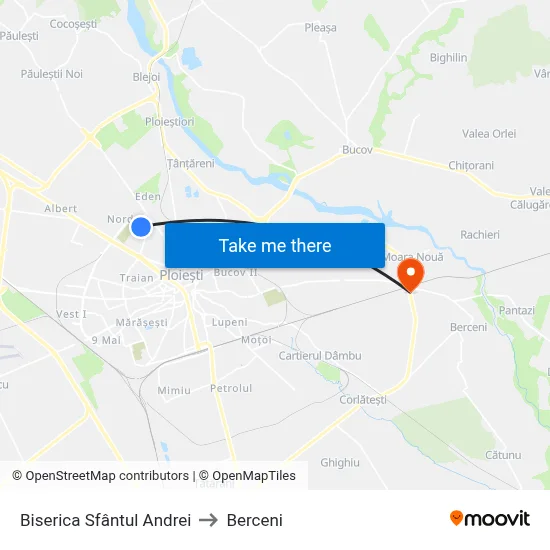 Biserica Sfântul Andrei to Berceni map