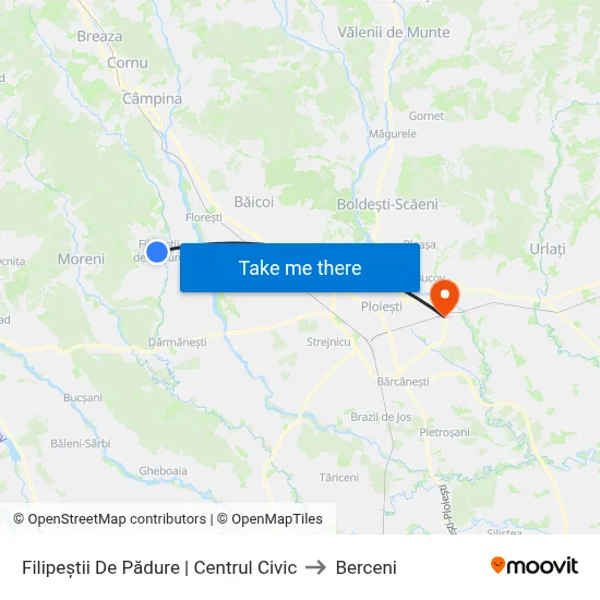 Filipeștii De Pădure | Centrul Civic to Berceni map