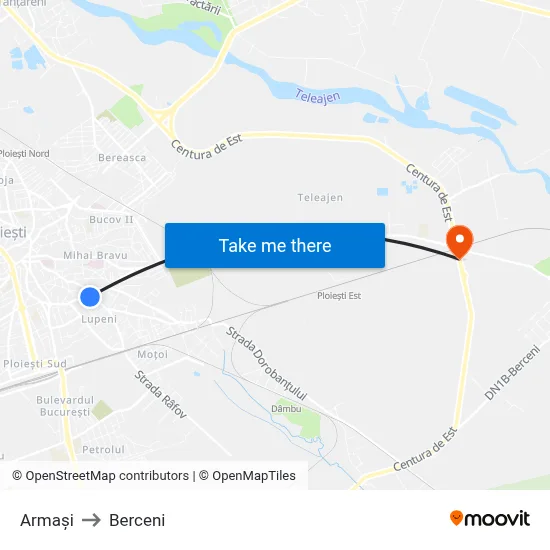 Armași to Berceni map