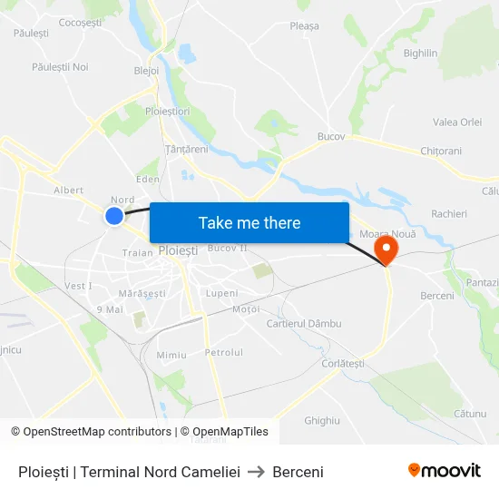 Ploiești | Terminal Nord Cameliei to Berceni map