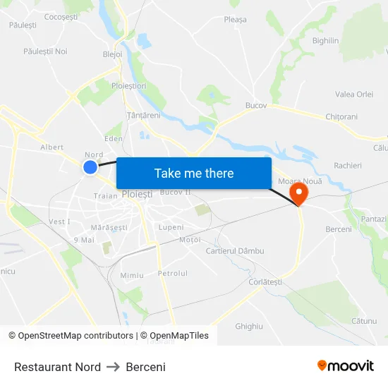 Restaurant Nord to Berceni map