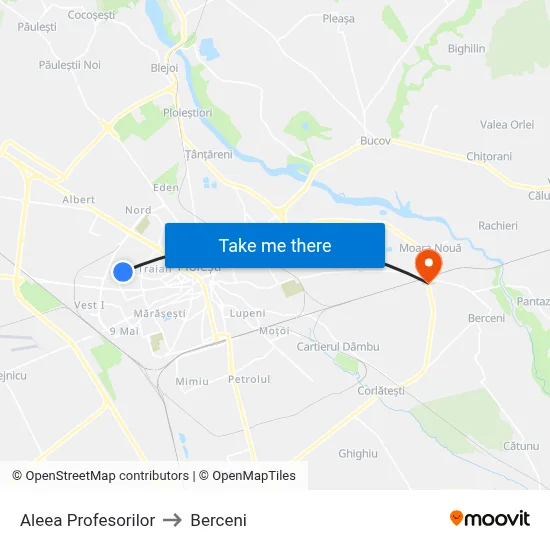 Aleea Profesorilor to Berceni map
