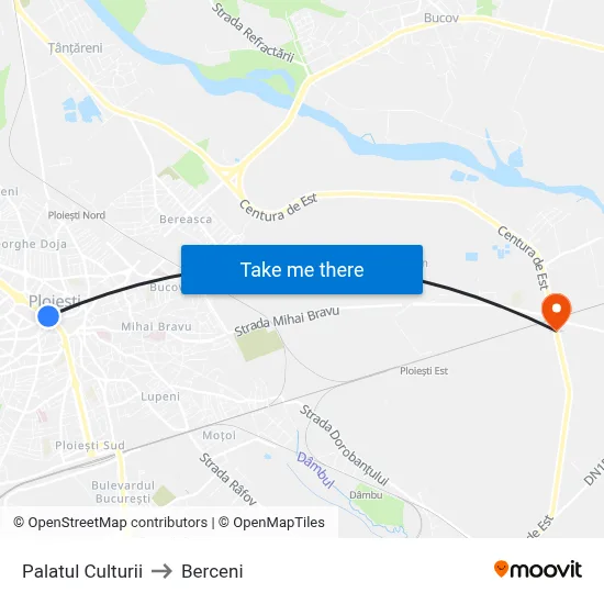 Palatul Culturii to Berceni map