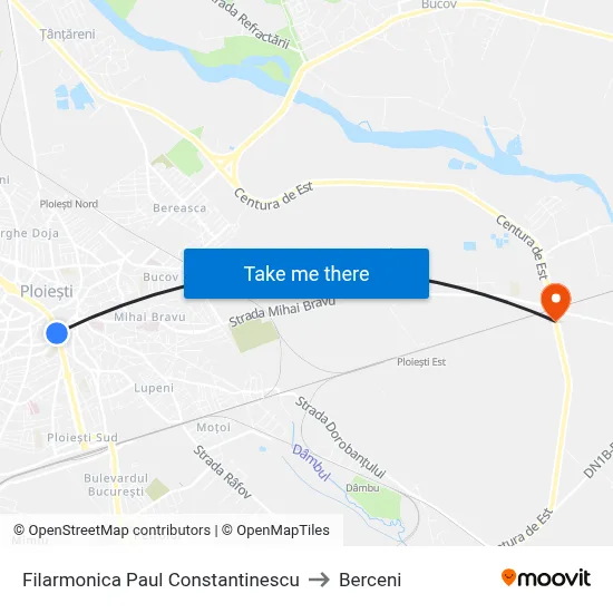 Filarmonica Paul Constantinescu to Berceni map