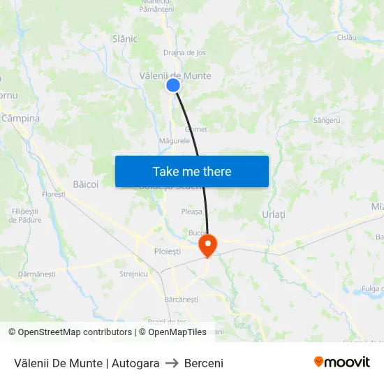 Vălenii De Munte | Autogara to Berceni map