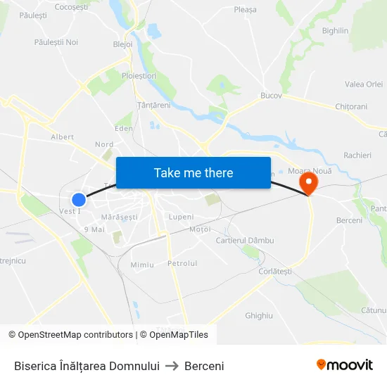 Biserica Înălțarea Domnului to Berceni map