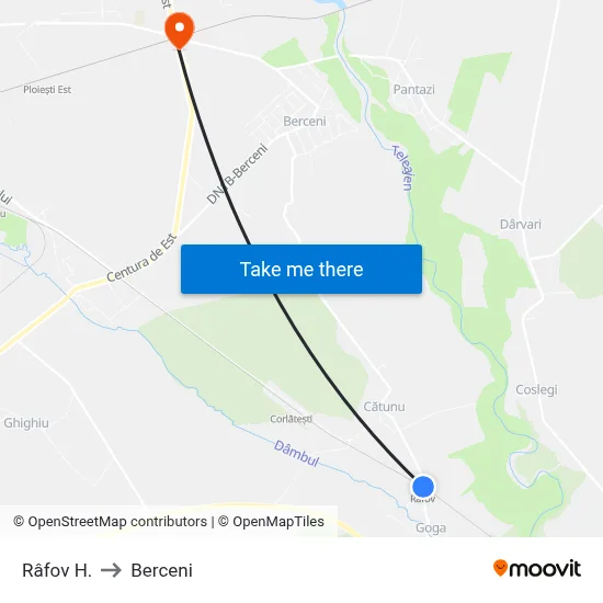 Râfov H. to Berceni map