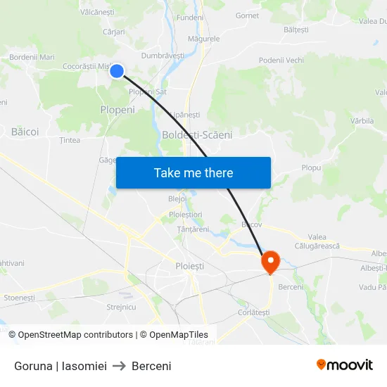 Goruna | Iasomiei to Berceni map