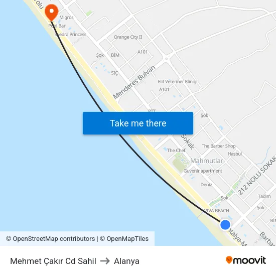 Mehmet Çakır Cd Sahil to Alanya map
