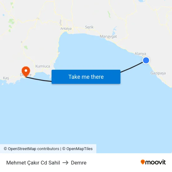 Mehmet Çakır Cd Sahil to Demre map