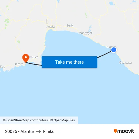 20075 - Alantur to Finike map