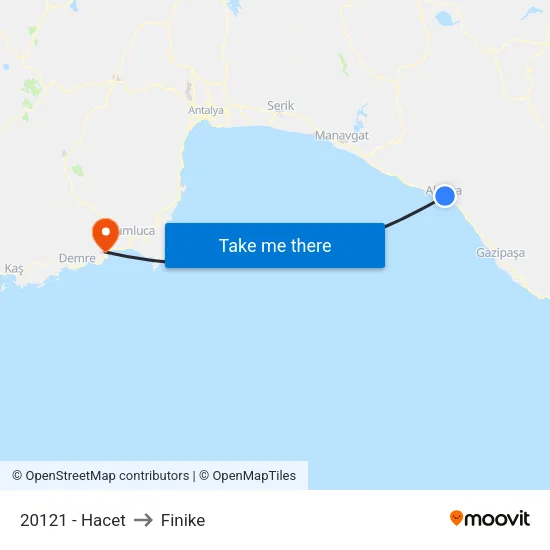 20121 - Hacet to Finike map