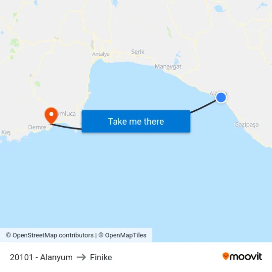 20101 - Alanyum to Finike map