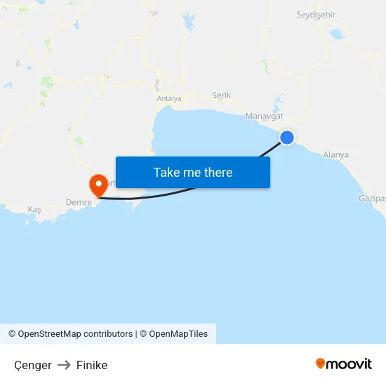 Çenger to Finike map