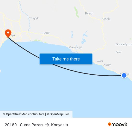 20180 - Cuma Pazarı to Konyaaltı map