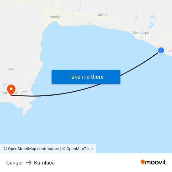 Çenger to Kumluca map
