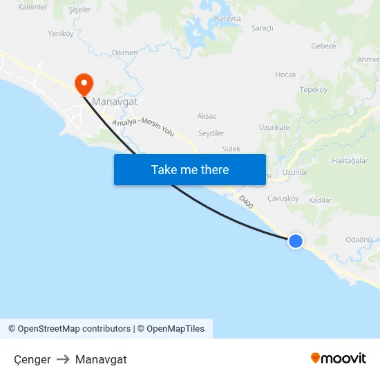 Çenger to Manavgat map