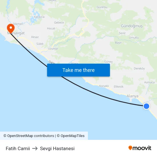 Fatih Camii to Sevgi Hastanesi map