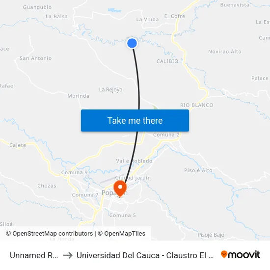 Unnamed Road to Universidad Del Cauca - Claustro El Carmen map