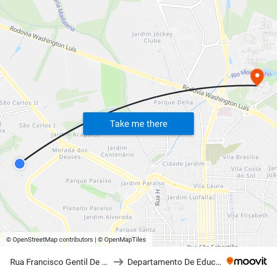 Rua Francisco Gentil De Guzzi to Departamento De Educação map