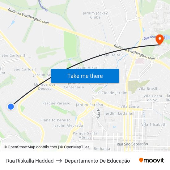 Rua Riskalla Haddad to Departamento De Educação map