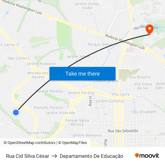 Rua Cid Silva César to Departamento De Educação map