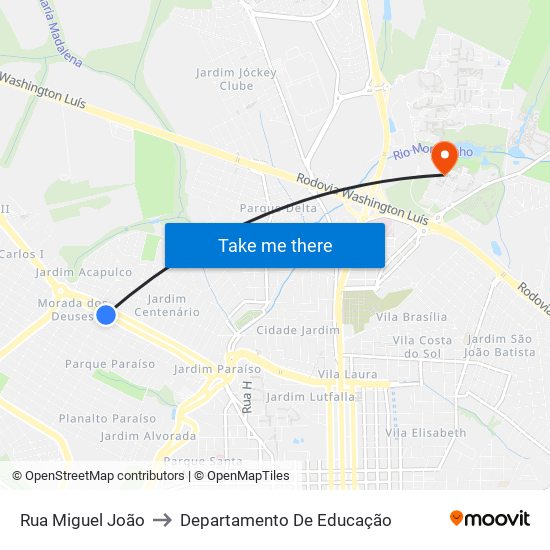 Rua Miguel João to Departamento De Educação map