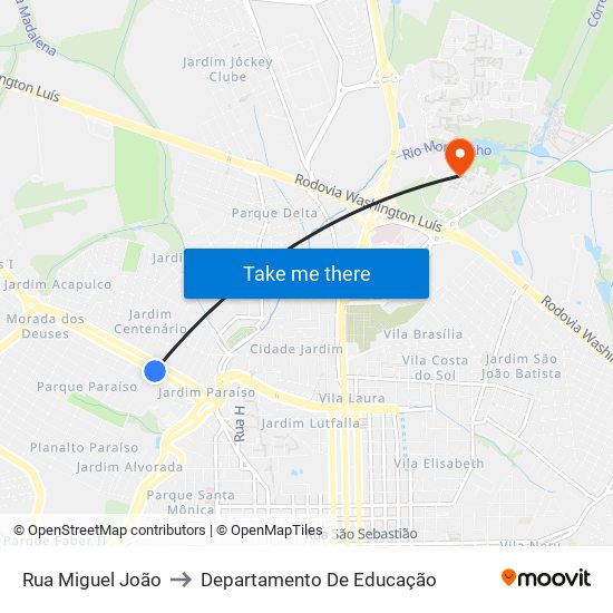 Rua Miguel João to Departamento De Educação map