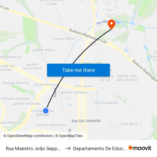 Rua Maestro João Seppe - Cid to Departamento De Educação map