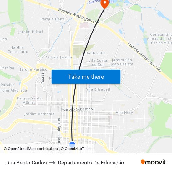 Rua Bento Carlos to Departamento De Educação map