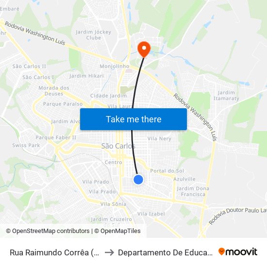 Rua Raimundo Corrêa (P3) to Departamento De Educação map