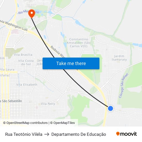 Rua Teotônio Viléla to Departamento De Educação map