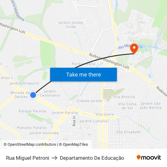 Rua Miguel Petroni to Departamento De Educação map