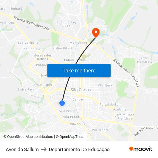 Avenida Sallum to Departamento De Educação map