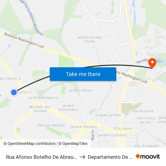 Rua Afonso Botelho De Abreu Sampaio (P2) to Departamento De Educação map