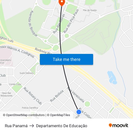 Rua Panamá to Departamento De Educação map