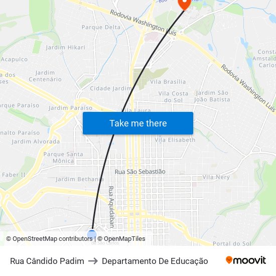 Rua Cândido Padim to Departamento De Educação map