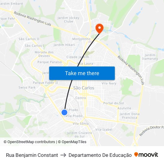 Rua Benjamin Constant to Departamento De Educação map