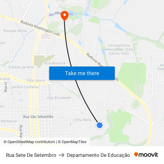 Rua Sete De Setembro to Departamento De Educação map