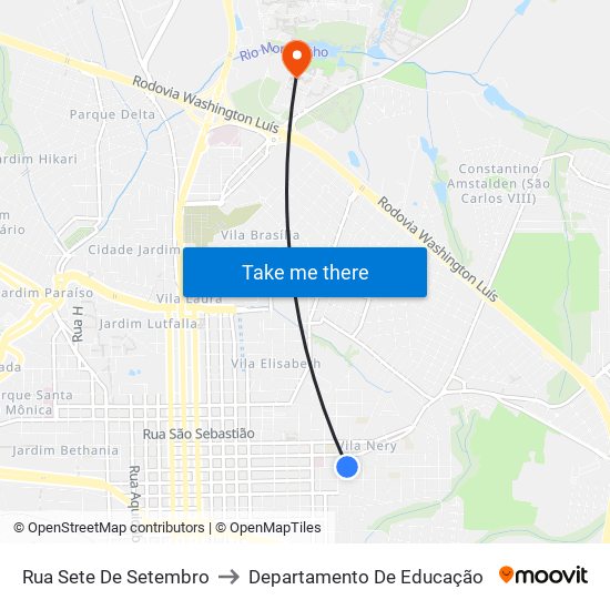 Rua Sete De Setembro to Departamento De Educação map