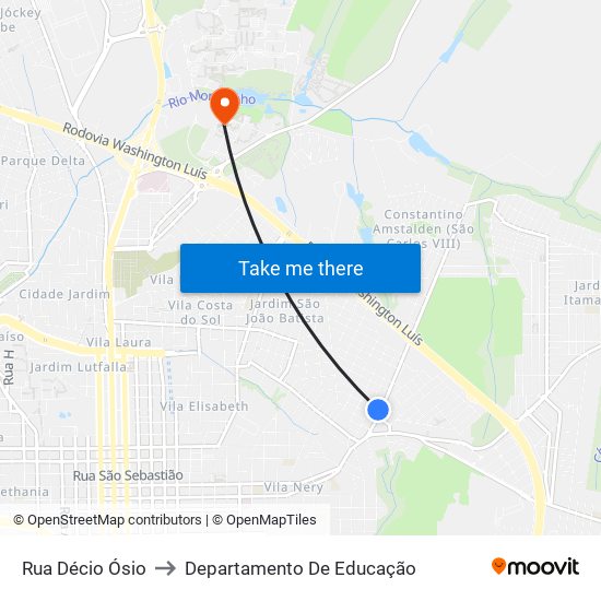 Rua Décio Ósio to Departamento De Educação map