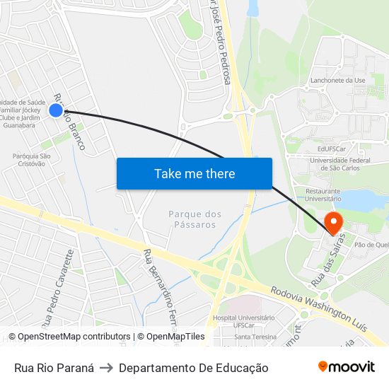 Rua Rio Paraná to Departamento De Educação map