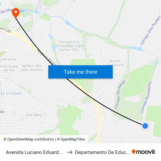 Avenida Luciano Eduardo Félix to Departamento De Educação map