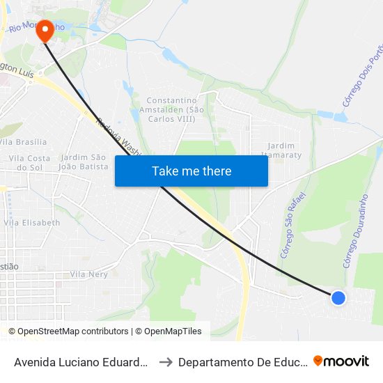 Avenida Luciano Eduardo Félix to Departamento De Educação map