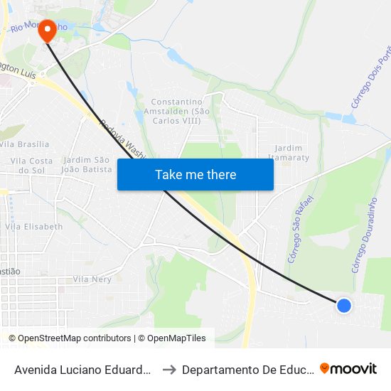 Avenida Luciano Eduardo Félix to Departamento De Educação map