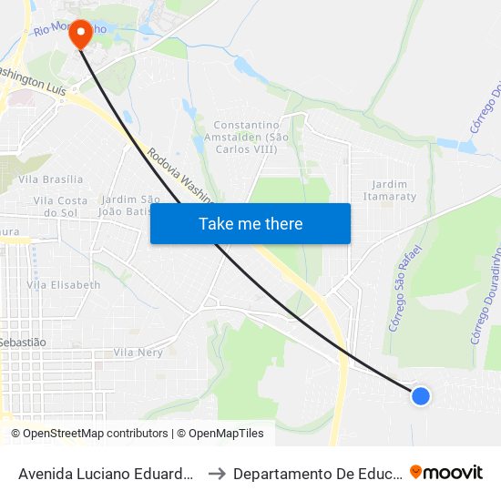 Avenida Luciano Eduardo Félix to Departamento De Educação map