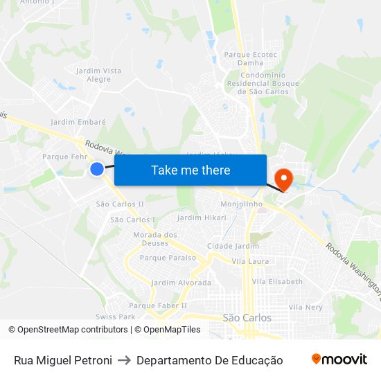 Rua Miguel Petroni to Departamento De Educação map