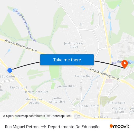 Rua Miguel Petroni to Departamento De Educação map