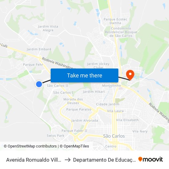 Avenida Romualdo Villani to Departamento De Educação map